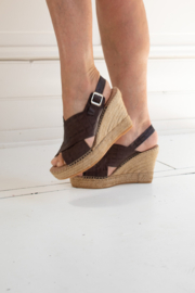 Kyra Croco sleehak espadrilles in 'Coffee'