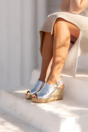 Lynn sleehak espadrille in metallic 'Silver'