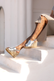 Lynn sleehak espadrille in metallic 'Silver'