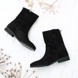 Zohra bohemian mid laarzen  'Black' nubuck 