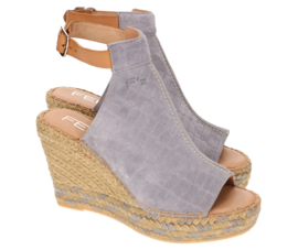 Lara Croco espadrille in 'Grigio'