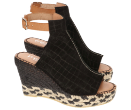 Lara Croco espadrille in 'Black'