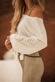 Roma knitted pullover in 'Off White'