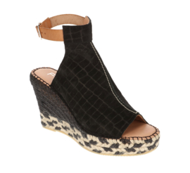 Lara Croco espadrille in 'Black'