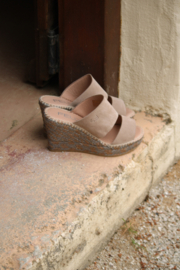 Liv bi clr banden espadrille in 'Dune'