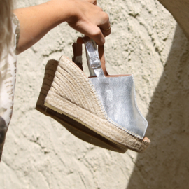 Lynn sleehak espadrille in metallic 'Silver'