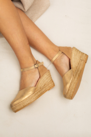 Kenza Metal espadrilles in 'Gold'