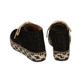Carly Croco lace-up espadrille in 'Black'