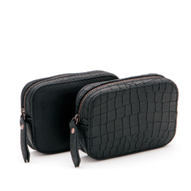 Camera pack in 'Black Croco'