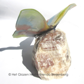 Grote vlinder op minerale steen
