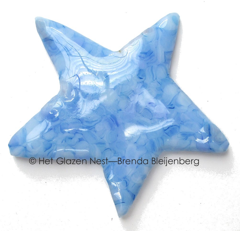 Glazen ster in blauwe kleuren