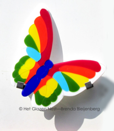 "vlakke" vlinder in kleuren van de regenboog