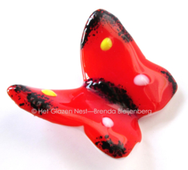kleine rode vlinder met kleurige accenten
