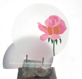 sculptuur "roze roos"