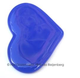 Klein kobalt blauw hartje van glas