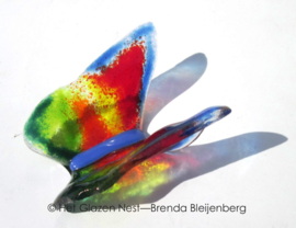 Glas vlinder in bonte kleuren