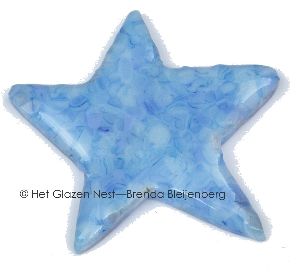 Glazen ster in blauwe kleuren