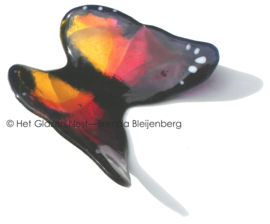 Glaskunst vlinder in roze en geel