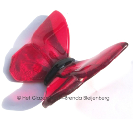 Rood vlindertje van glaskunst