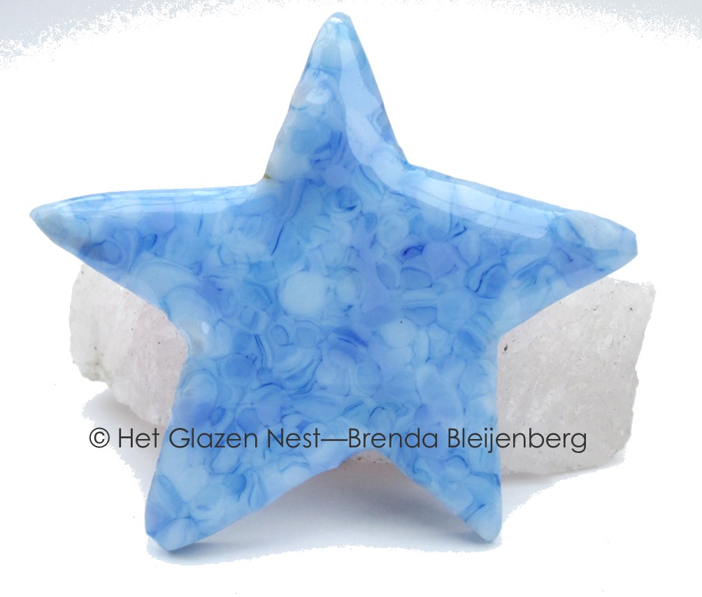Glazen ster in blauwe kleuren