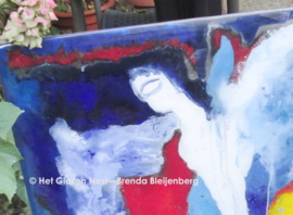 Glasplaat met abstracte engel