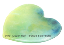 Glaskunst hart in pastel kleuren