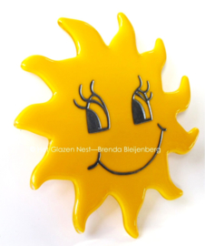 zonnetje met gezicht als glas ornament