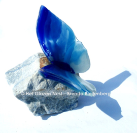 Grote vlinder in blauwe kleuren