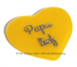 klein hartje met de tekst "Papa lief"