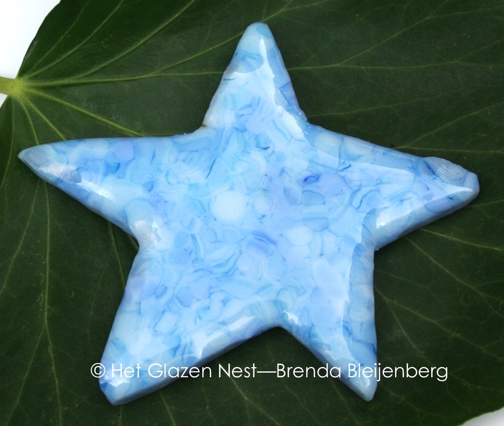 Glazen ster in blauwe kleuren