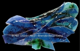 glas sculptuur "blauwe strik"