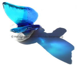 Glasvlinder in aqua en blauwe kleuren