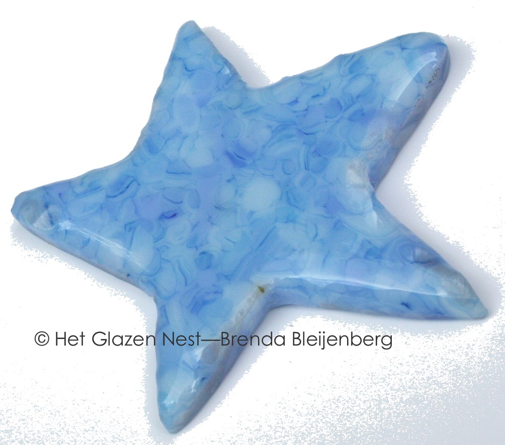 Glazen ster in blauwe kleuren