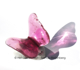 Kleine roze vlinder op kei
