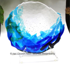 sculptuur "grillig blauw groen"