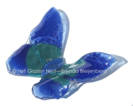 blauwe groene vlinder met spitse vleugels