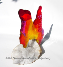 Abstract dier als glas sculptuur