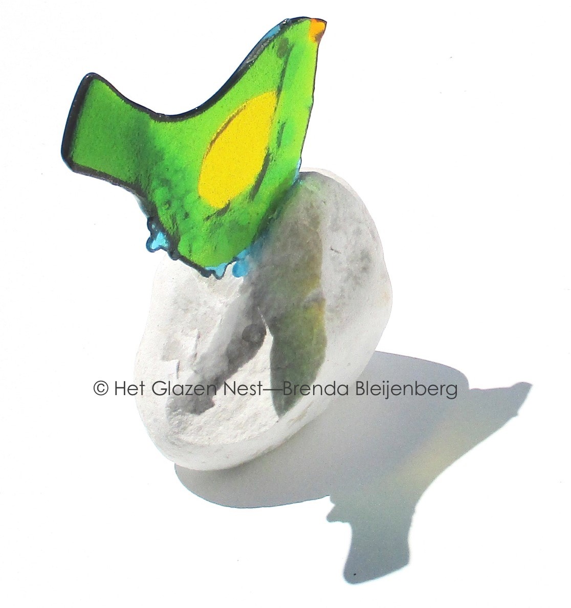 Groen vogeltje van glas