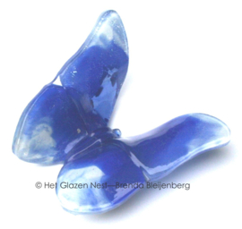 Blauwe vlinder met witte accenten