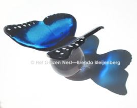 Bijzondere grote blauwe vlinder op bol