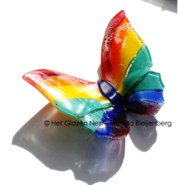 Glazen vlinder als regenboog