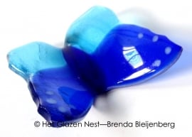 kleine vlinder in kobalt en aqua blauw