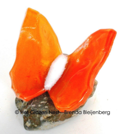 Glazen vlinder in vol oranje kleuren