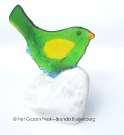 Groen vogeltje van glas