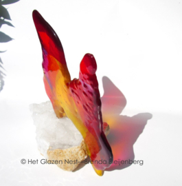 Abstract dier als glas sculptuur