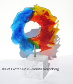 Abstract rood en blauw