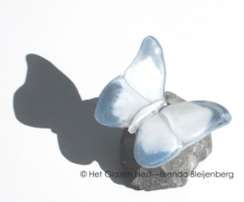 Witte vlinder met zacht paarse randen