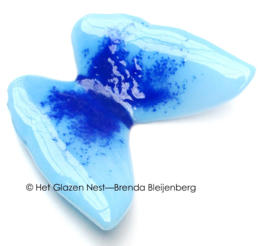Glazen vlinder in aqua en blauw