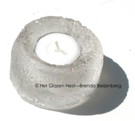 Waxinelichtje in rond casting glas