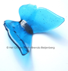 Grote vlinder in eenvoudig aqua glas